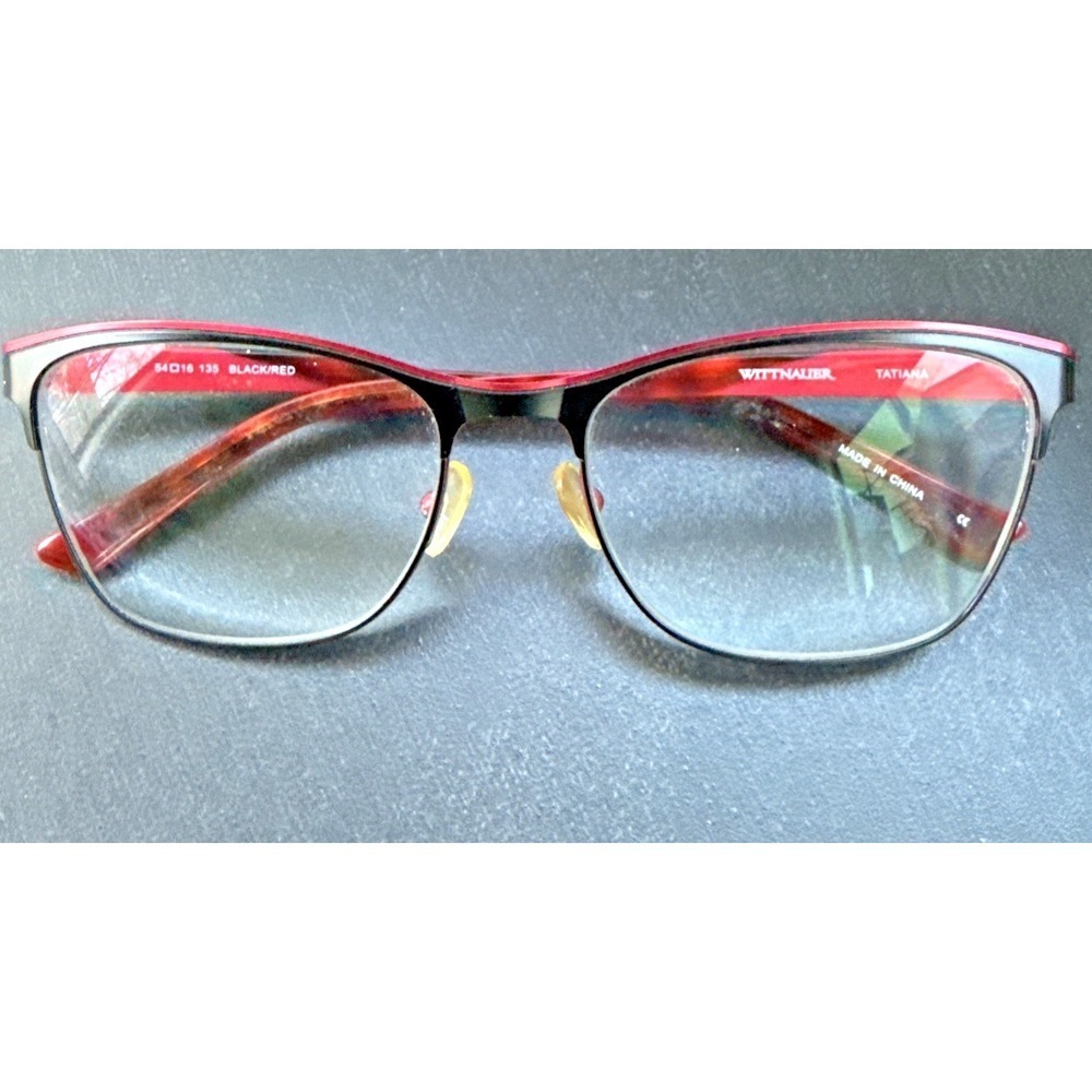 Wittnauer Tatiana Authentic Eyeglasses-Frames Only -Black/Red 54-16-135